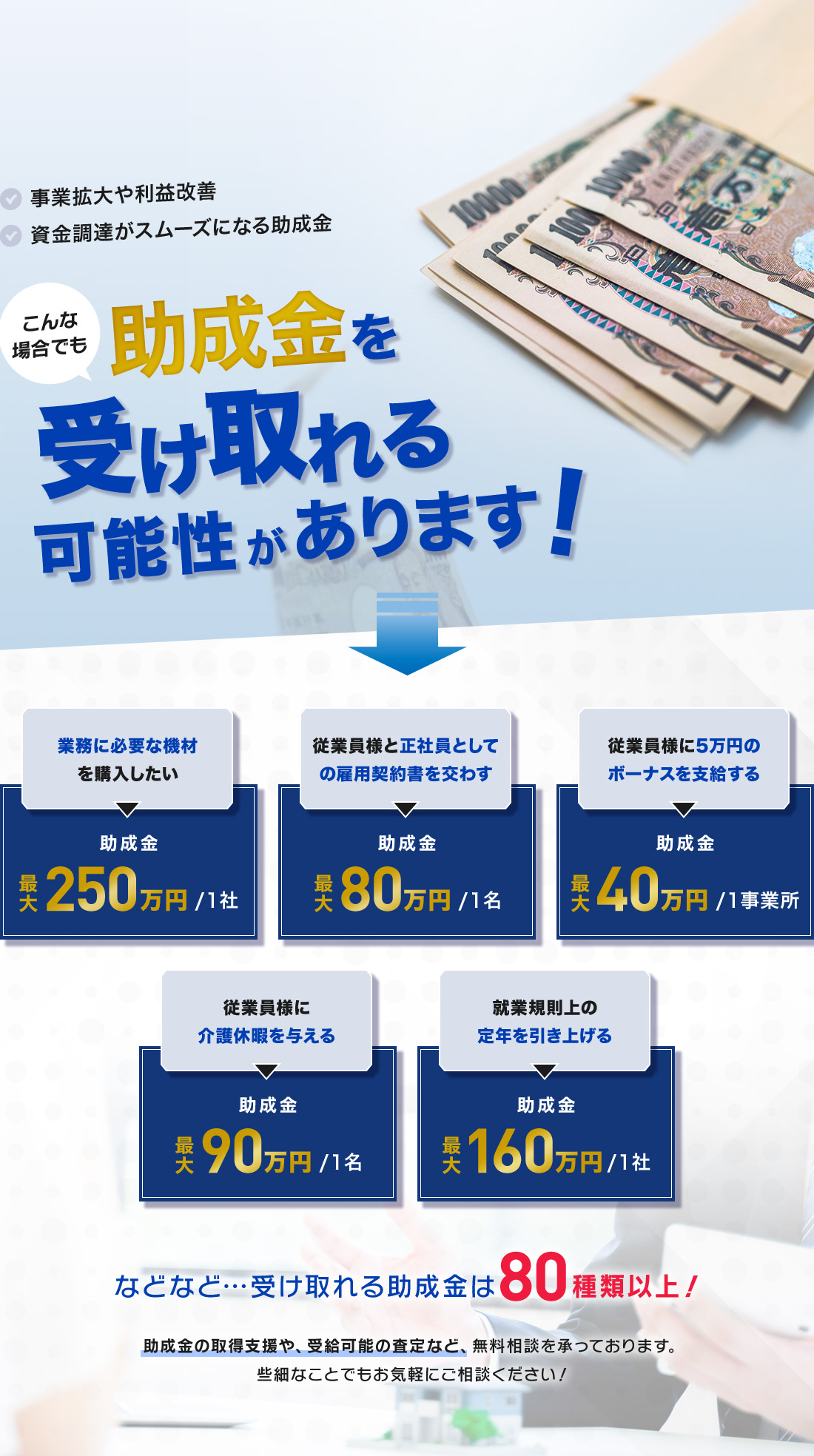 こんな場合でも助成金を受け取れる可能性があります!